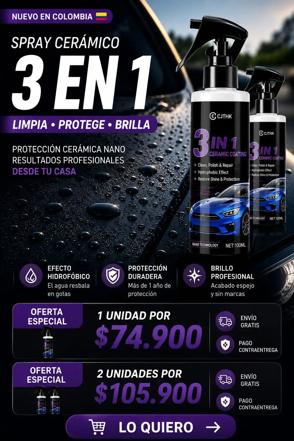 Revestimiento Nano de cerámico 100 ML