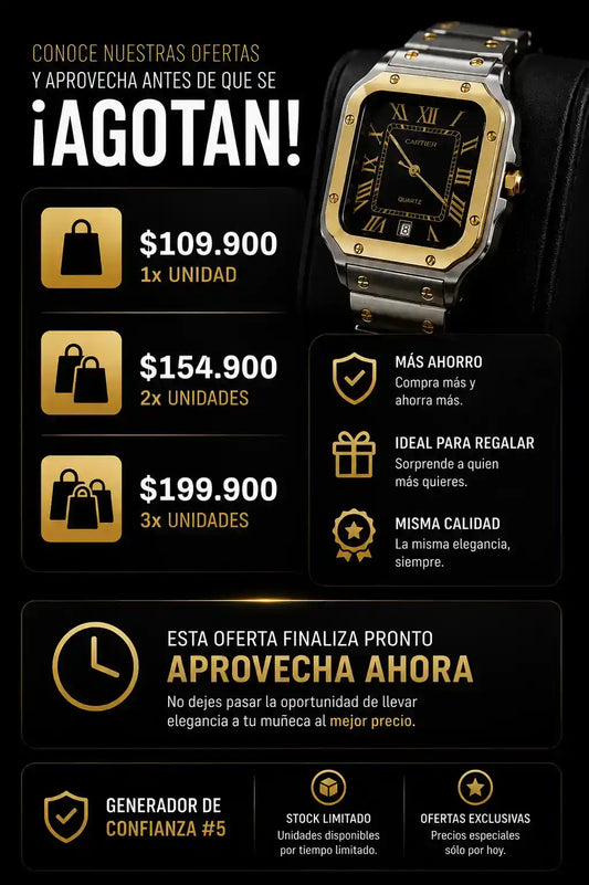 CARTIER SANTOS PLUS CABALLERO METALICO