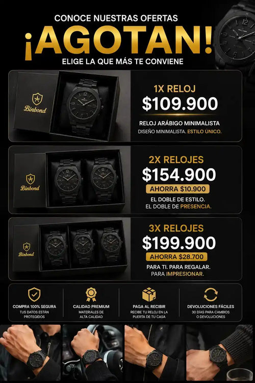 Reloj Arabigo Negro y blanco
