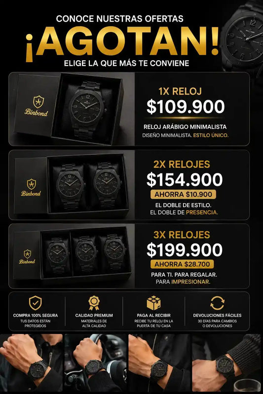 Reloj Arabigo Negro y blanco